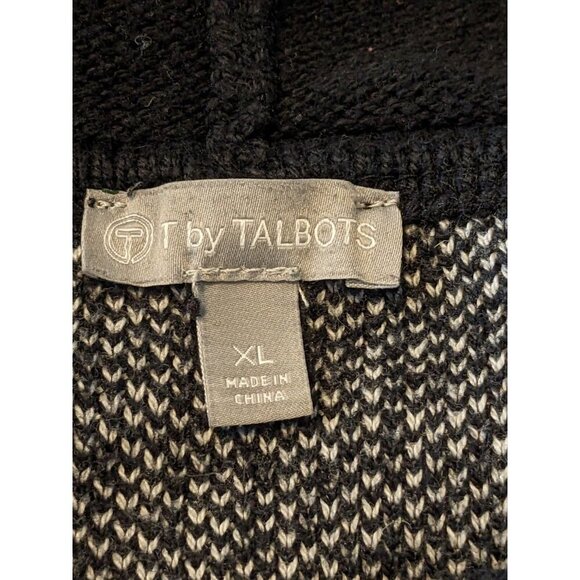 T by Talbots Cowl Neck Sweater Womens XL Black Buffalo Plaid Long Sleeve Tunic - Picture 6 of 7